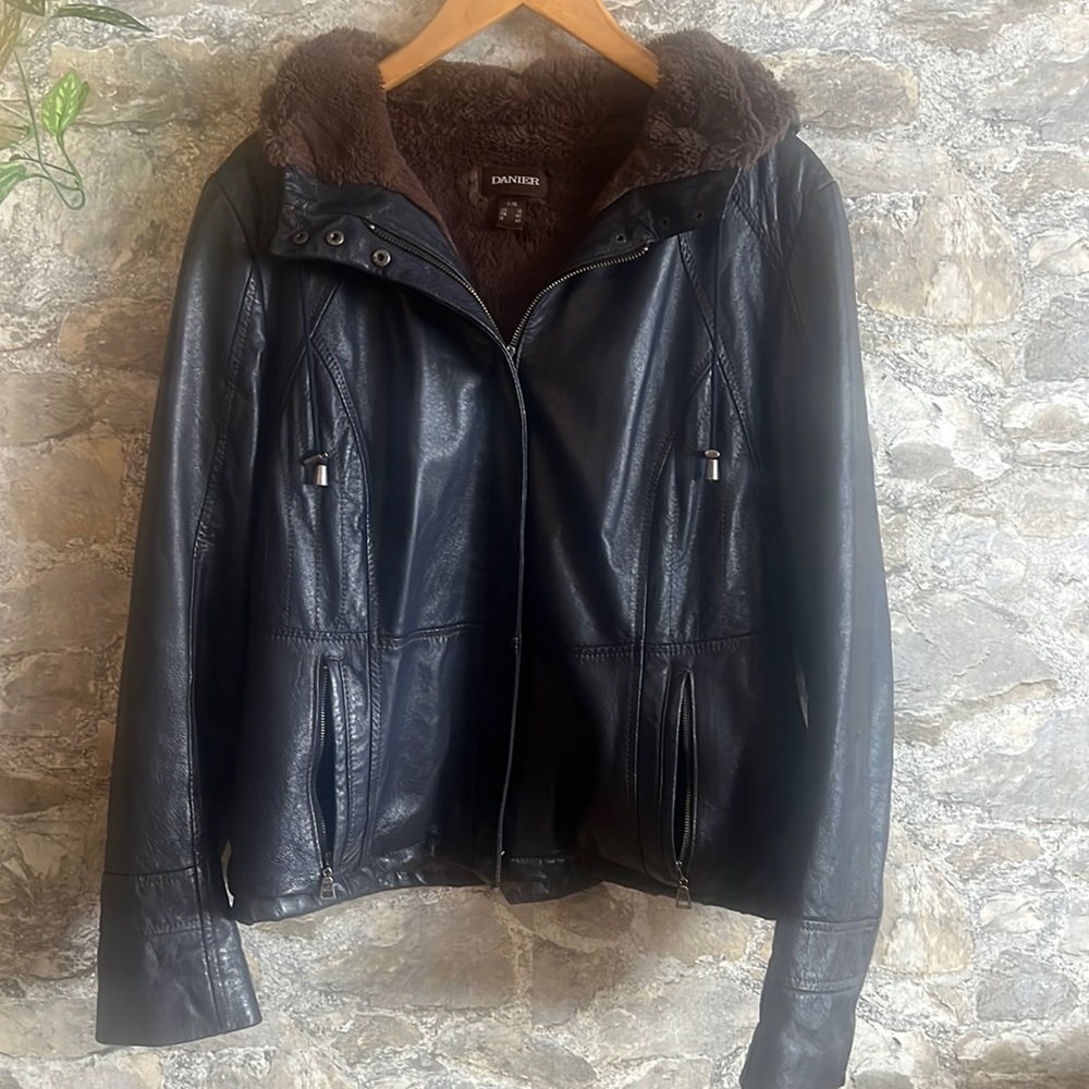 Danier Leather Jacket With Faux Fur Inside